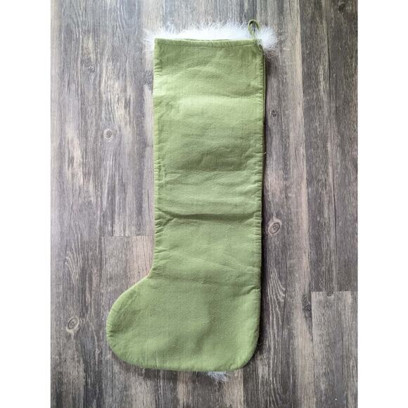 Large 30" Felt Faux-Fur Santa Christmas Stocking Holiday Bell Pouch - Picture 7 of 9